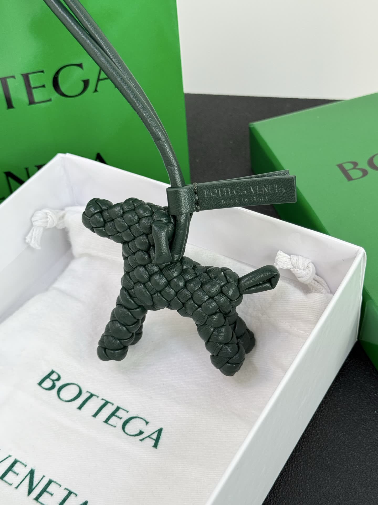 Bottega Veneta Leather Dog Charm